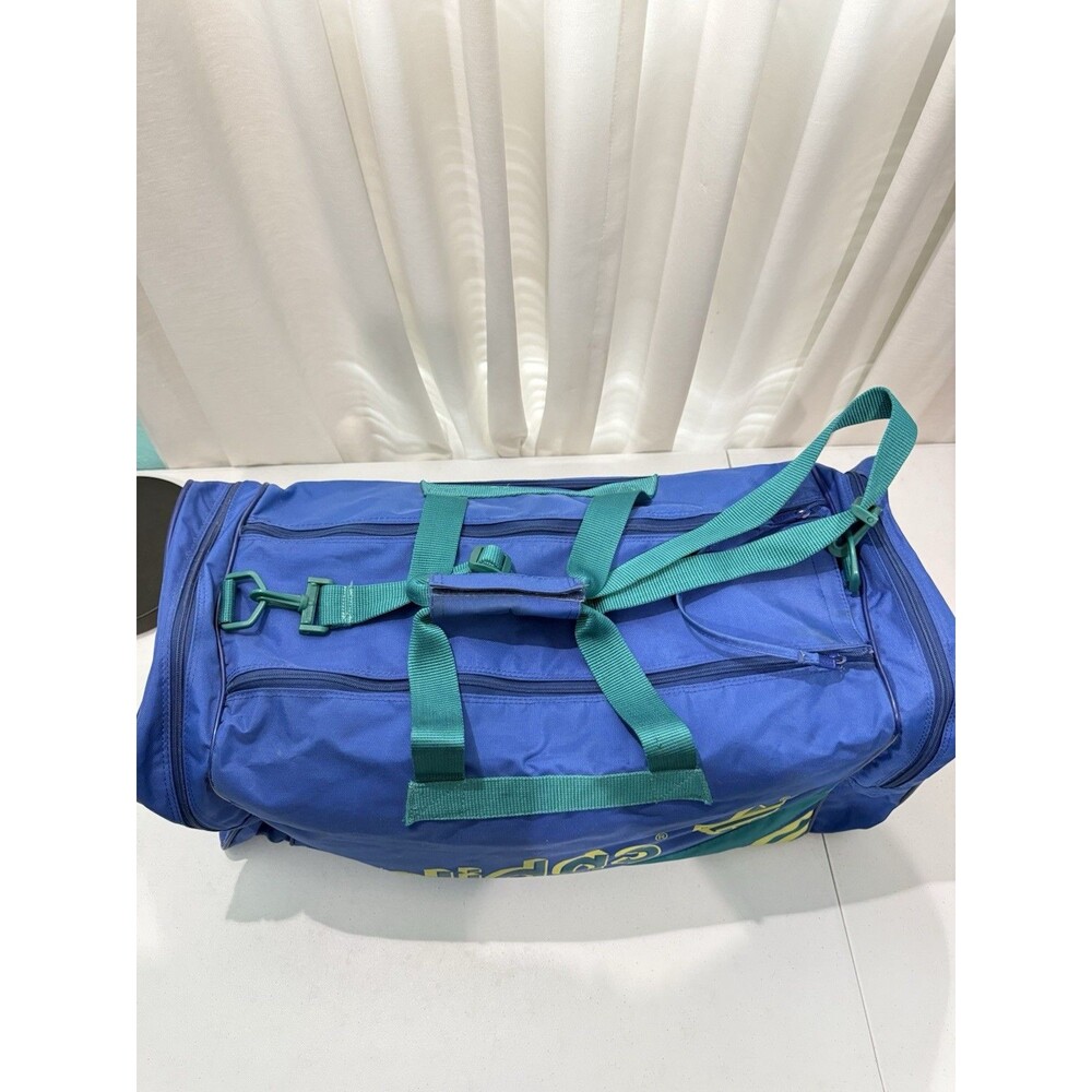 Vintage Adidas Large Sports Equipment Duffle Bag Blue Large Logo Rare HTF - Picture 5 of 11